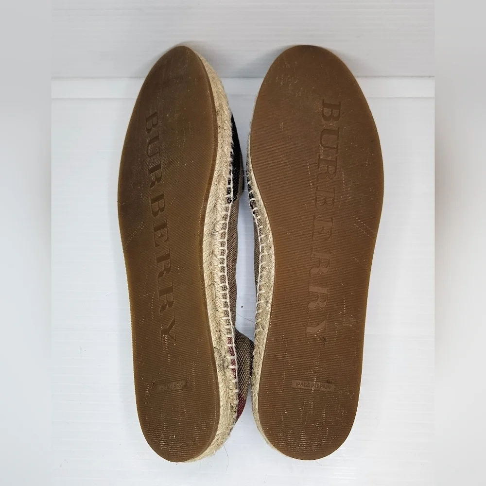 Burberry London Hodgeson Check Espadrille Shoes Size 38